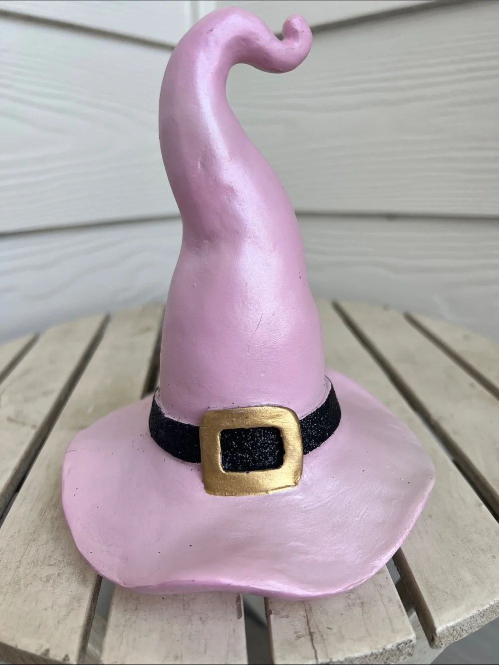 Pink Spooky Cute Halloween Witch Hat Tabletop Decor Figurine 6